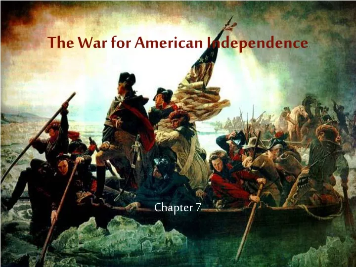 the war for american independence