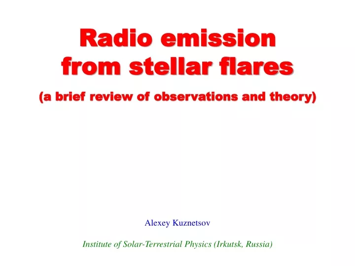 radio emission from stellar flares a brief review