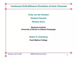 Continuum Drift-Diffusion Simulation of Ionic Channels