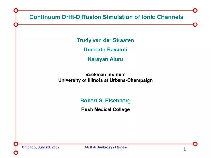 continuum drift diffusion simulation of ionic
