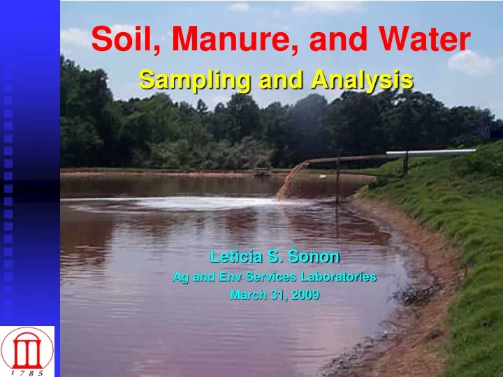 soil manure and water sampling and analysis