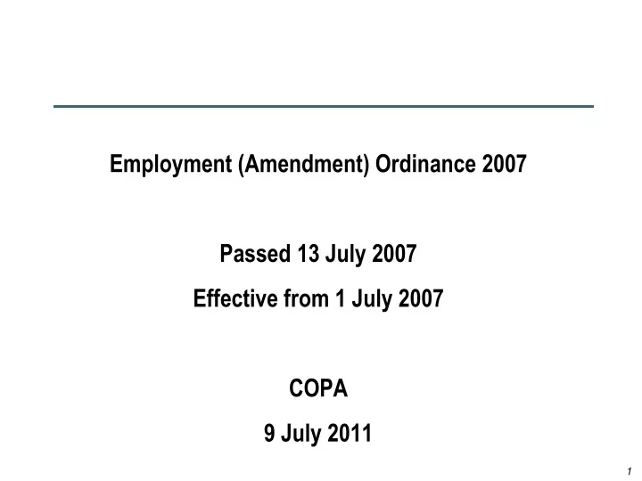 employment amendment ordinance 2007 passed