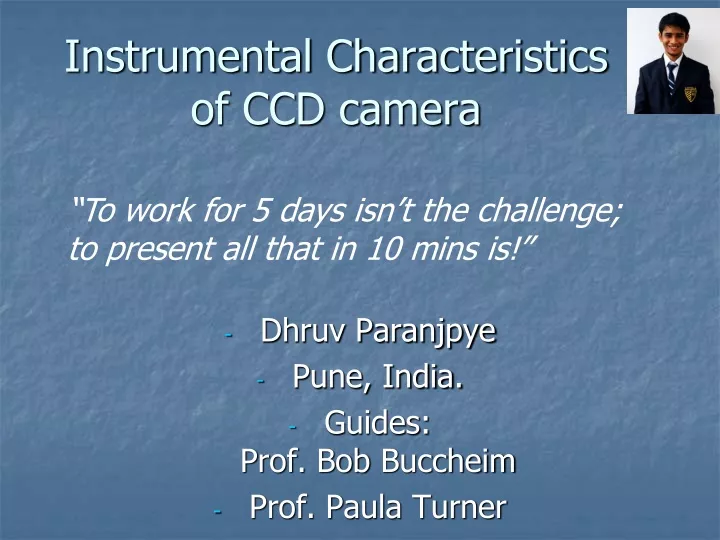 instrumental characteristics of ccd camera