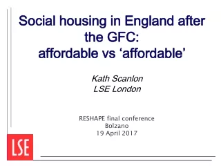 Social housing in England after the GFC: affordable vs ‘affordable’