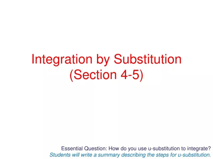 integration by substitution section 4 5