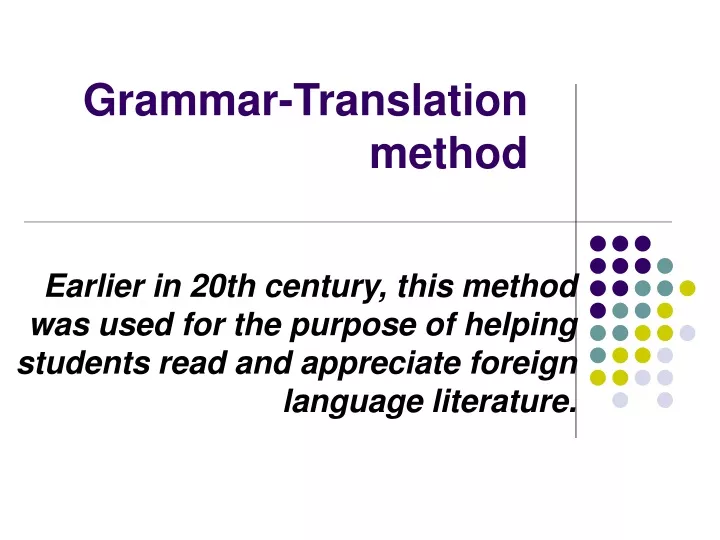 grammar translation method