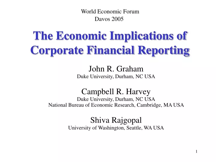 the economic implications of corporate financial reporting
