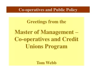 co operatives and public policy