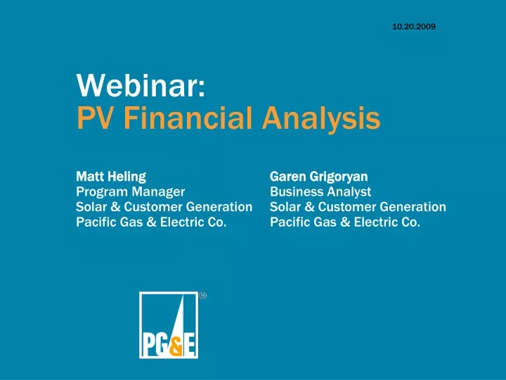 webinar pv financial analysis