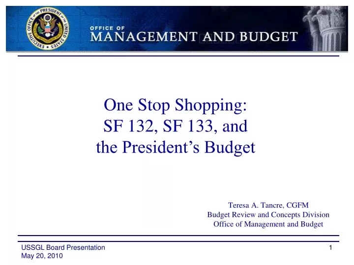 teresa a tancre cgfm budget review and concepts division office of management and budget