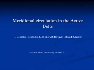Meridional circulation in the Active Belts