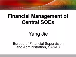Financial Management of Central SOEs