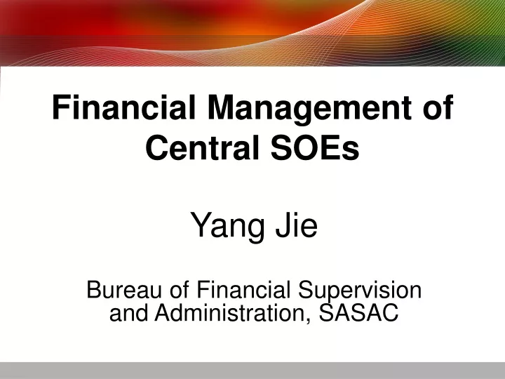 financial management of central soes