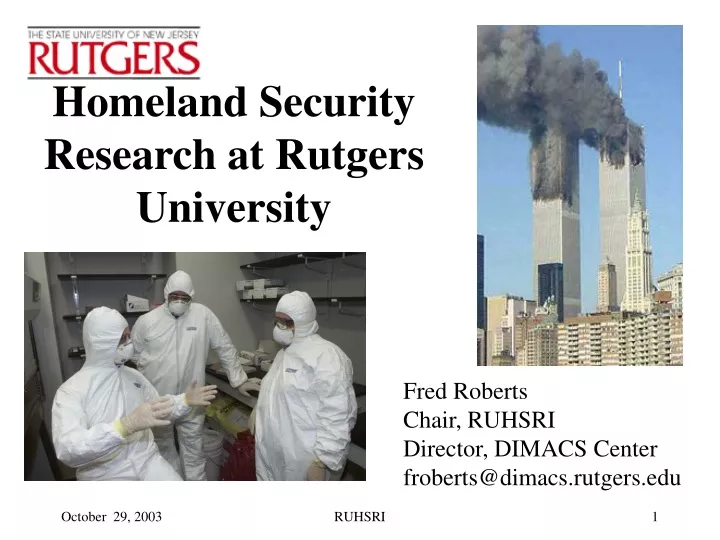 homeland security research at rutgers university