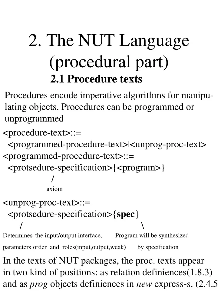 2 the nut language procedural part
