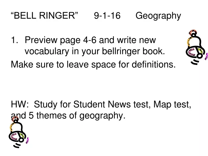 bell ringer 9 1 16 geography preview page