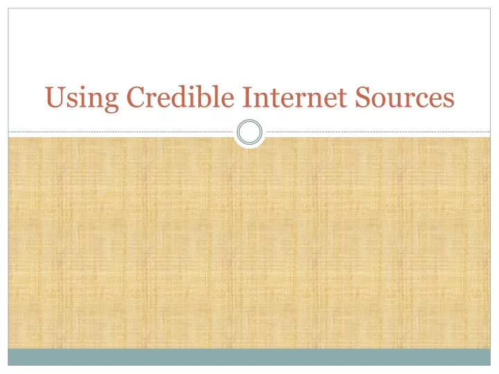 using credible internet sources