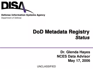 DoD Metadata Registry Status