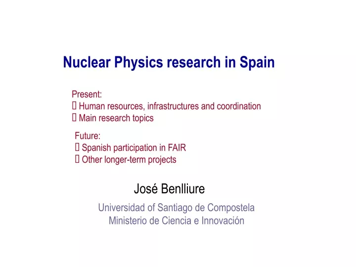 nuclear physics research in spain