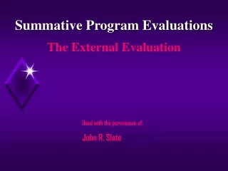 Summative Program Evaluations