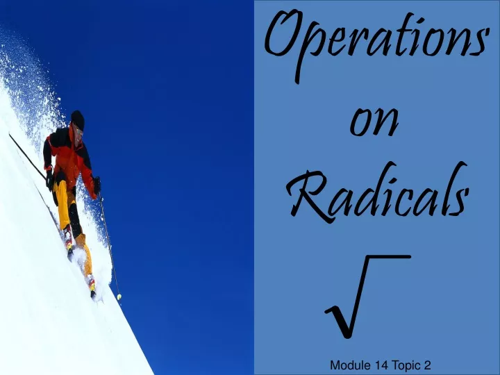 operations on radicals