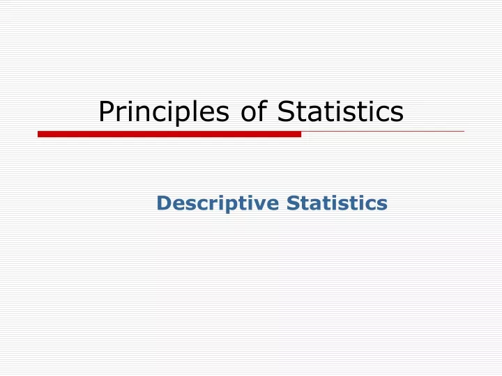 principles of statistics