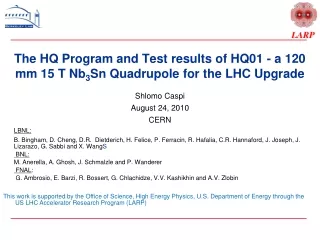 The HQ Program and Test results of HQ01 - a 120 mm 15 T Nb 3 Sn Quadrupole for the LHC Upgrade