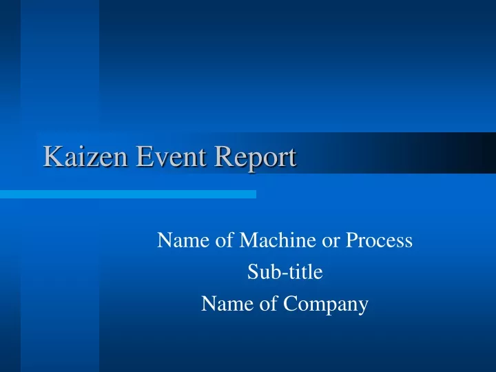 kaizen event report