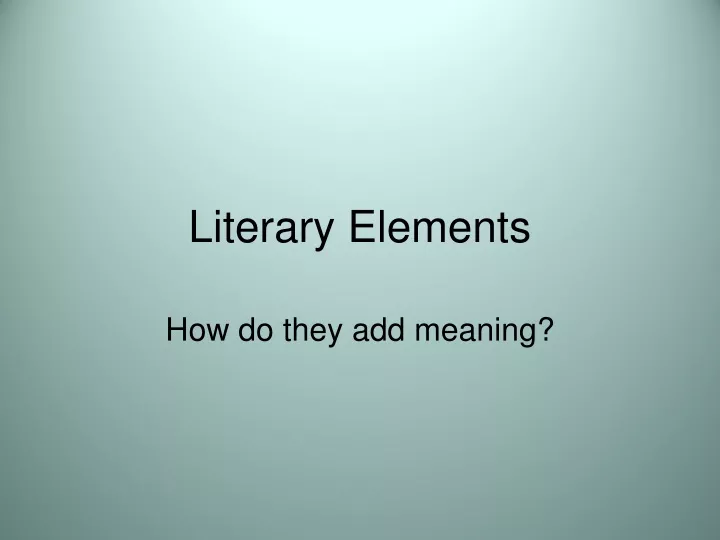 literary elements