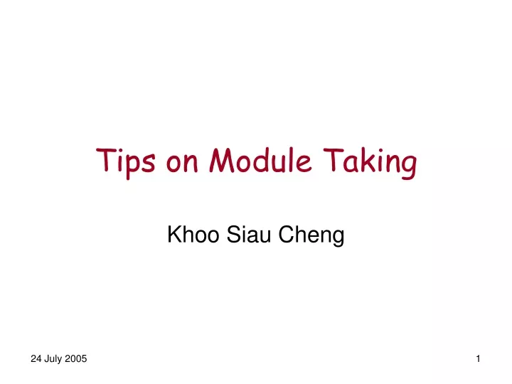 tips on module taking
