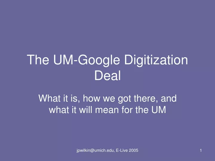the um google digitization deal
