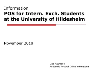 Information  POS for Intern. Exch. Students at the University of Hildesheim