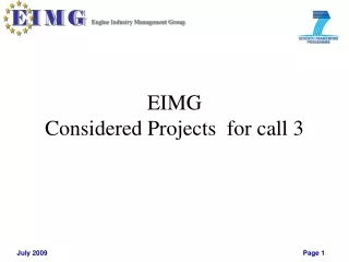 EIMG  Considered Projects  for call 3