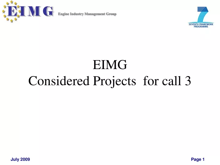 eimg considered projects for call 3