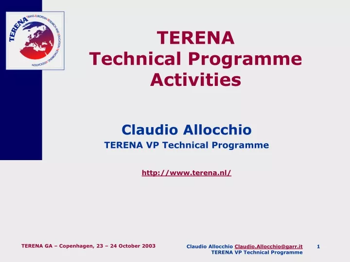 terena technical programme activities
