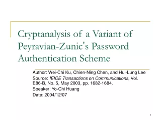 Cryptanalysis of a Variant of Peyravian-Zunic ’ s Password Authentication Scheme