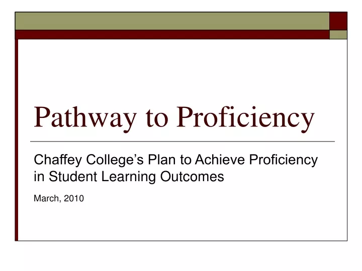 pathway to proficiency
