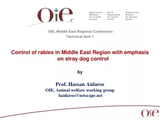 OIE, Middle East Regional Conference Technical Item 1