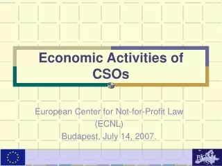 Economic Activities of CSOs