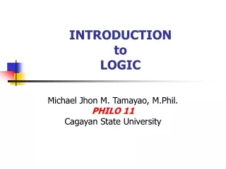 INTRODUCTION to LOGIC