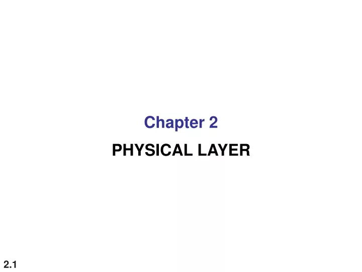 chapter 2 physical layer
