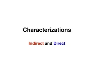 Characterizations
