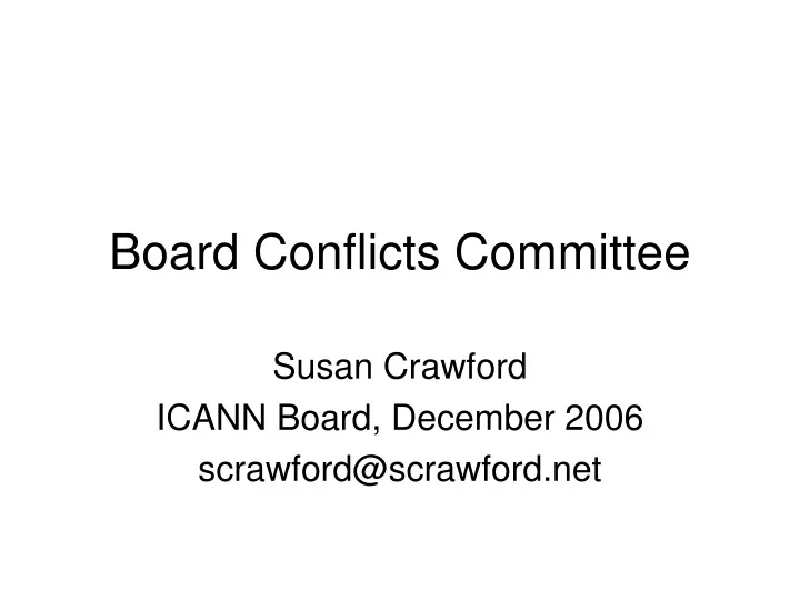 board conflicts committee