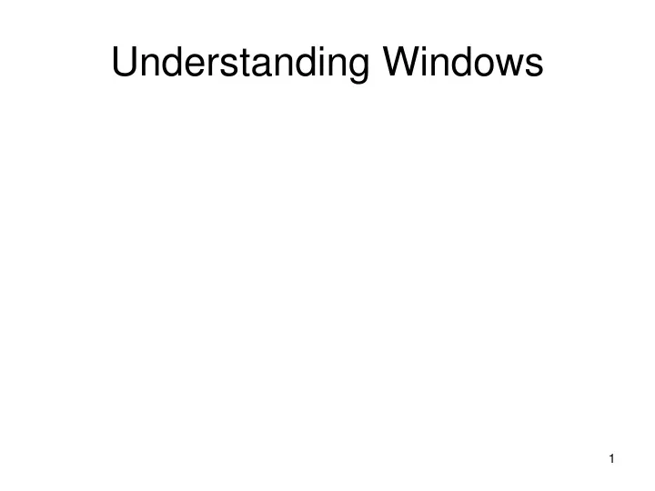 understanding windows