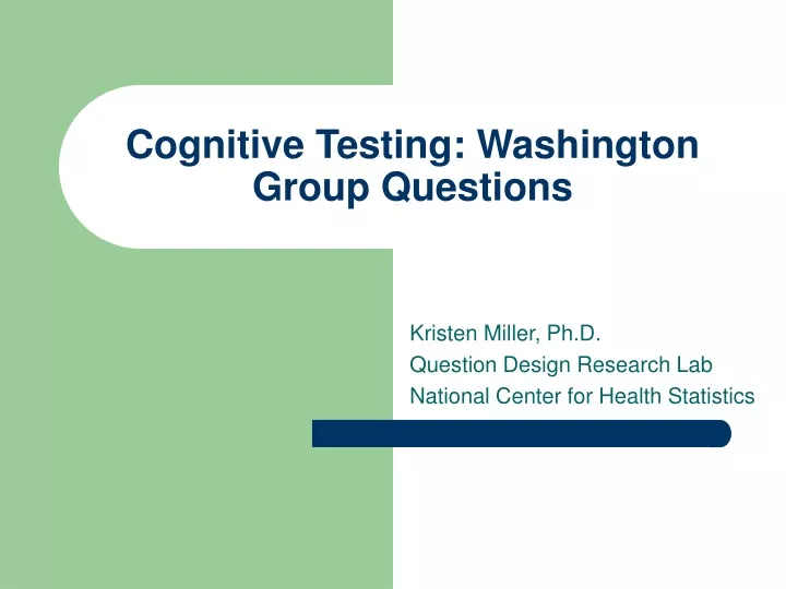 cognitive testing washington group questions