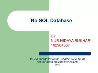 No SQL Database