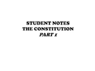 STUDENT NOTES THE CONSTITUTION PART 1
