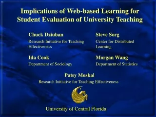 Implications of Web-based Learning for Student Evaluation of University Teaching