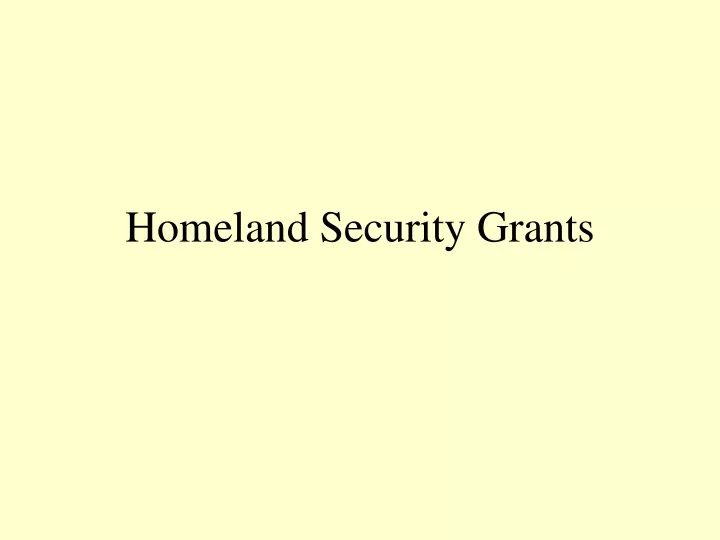 homeland security grants