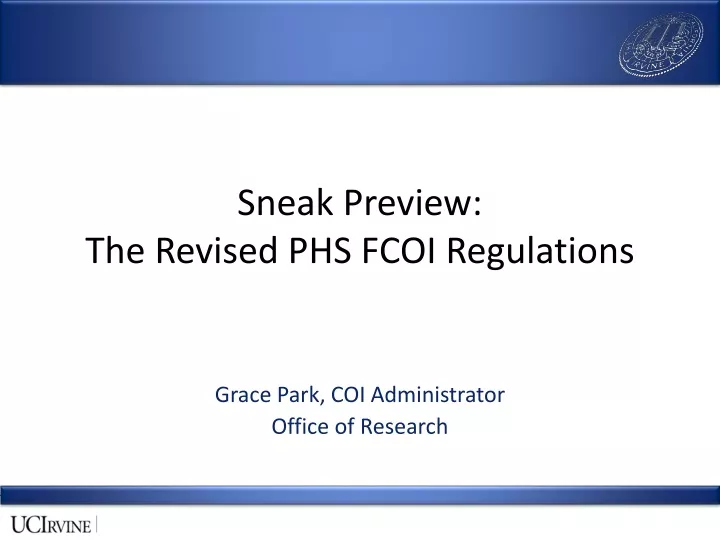 sneak preview the revised phs fcoi regulations